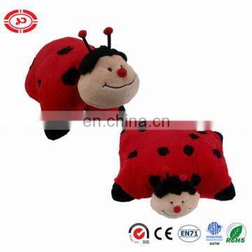 Red Ladybug full stuffed soft sleeping buddy insect pillow 2in1 cushion