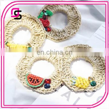 New fashion straw earrings,hotselling seed beads straw earrings