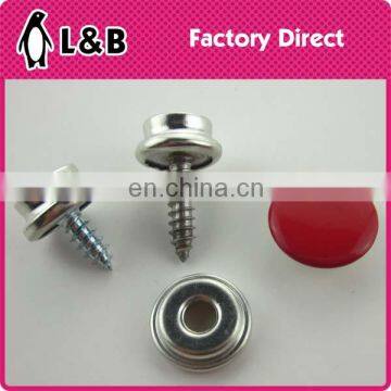 15mm iron / brass three parts snap button with screw for tent and boat