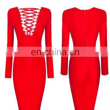 2016 Wholesale Newest Bandage Dress Fashion Sexy Long Sleeve Bandage Dress 2016