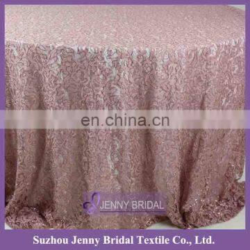 TR023A elegant blush venice lace fabric crocheted tablecloths