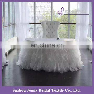 TC017H JENNY BRIDAL hot sale fancy fluffy otganza tutu table skirt for banquet