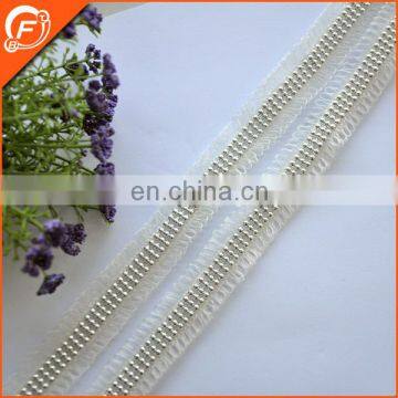 nice white beads garment tape for dress decoration