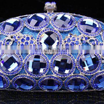 Good quality royal blue fashion evening bags hard case