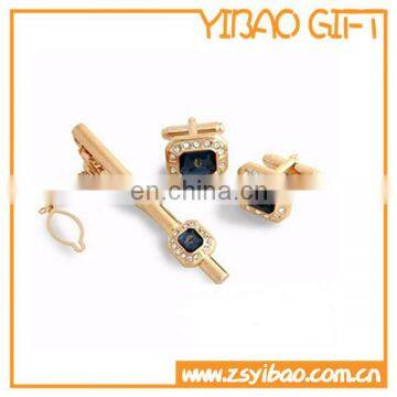 Alibaba High Quality Golden Cufflinks And Tie Cilp With Customized Logo