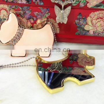 Foldable Cosmetic Makeup Mirror / Small Pocket Size Double Sided Cat Dog Heart Round Shaped Compact Mirror