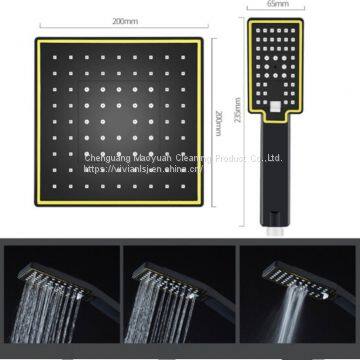 Black Color Big Rainfall Shower Set Woman Shower Sprayer Bathroom Head Shower photo-3