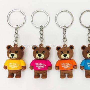Plastc Animal Key Chain /3cm Colorful Plastic Key Ring Gift photo-5