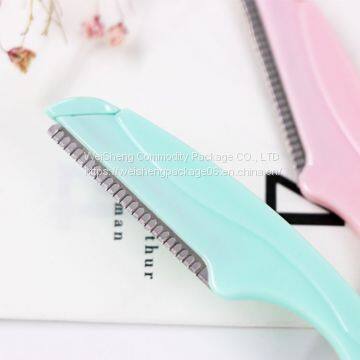Weisheng Foldable Eyebrow Trimmer Stainless Steel Scraping Eyebrow Remover Razor Trimmers photo-3