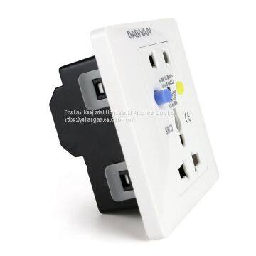 Multifunctional anti-leakage socket 10A five-hole 86 type anti-shock wall socket