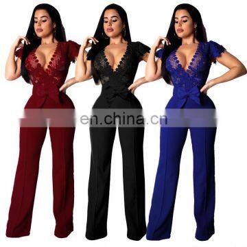 Wholesales Customized Women Long Jumpsuit Ladies Backless Playsuit Women Clothing