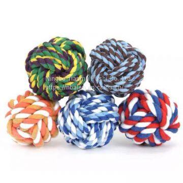 Hot Sale Pet Supplies Toy Teaser Ball Cotton Tie Knots Ball Pet Interactive Toys