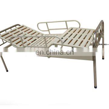 Manual double crank hospital bed Iron guardrail