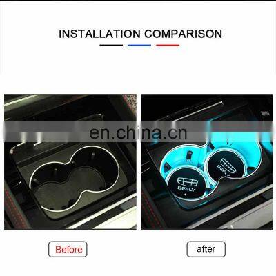 Led Water Coaster Water Glass Atmosphere Light Sticker for Geely Atlas Coolray mk Cross Emgrand GS GL Styling Accessories photo-2