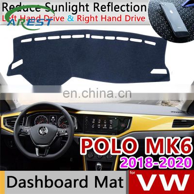 for Volkswagen VW POLO MK6 2018 2019 2020 Anti-Slip Mat Dashboard Cover Pad SunShade Dashmat Protect Carpet Dash Car Accessories