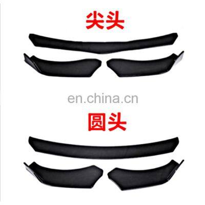 Black glossy three-section spoiler  front bumper front lip car front shovel