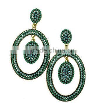 earring with blue stone round paper rolled gold torage box models jewelry arete para mujer