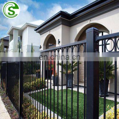 Glossy safety fencing powder coating tubular steel fence iron fence spikes