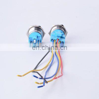 22mm 12v 24v Waterproof Metal Push Button Electrical Switch Latching Momentary Annular Power Symbol With LampLed Indicator