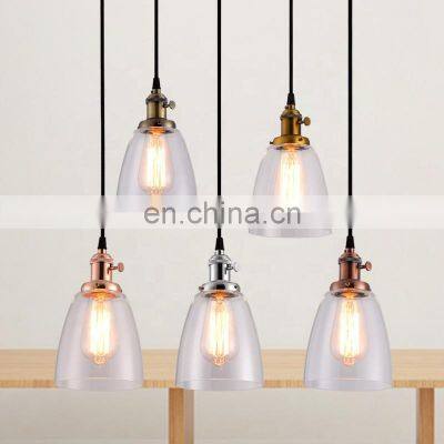 Loft Industrial Vintage Glass Pendant Light E27 Retro Bar Restaurant Lamps