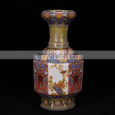 Chinese Antique Reproduction Qing Yongzheng Year Ceramic Porcelain Flower Vase photo-3