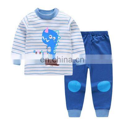 Wholesale Boys Pajamas Set Cartoon Print Long-sleeved O-collar Cute T-shirt With Pants for Girls Clothes photo-3