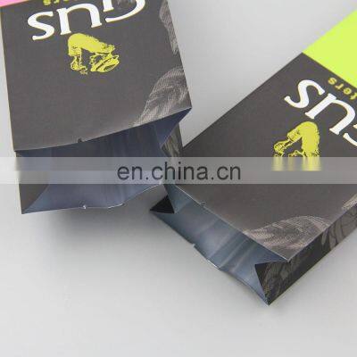 Custom Printed Matt Black Aluminum Foil 250g 1kg 12oz Flat Bottom Coffee Bag With Valve