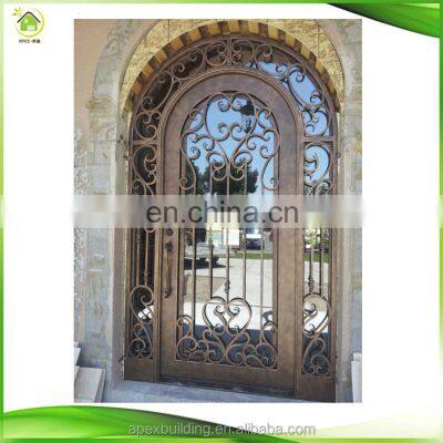 unique arched wrought iron elegant single wine cellar entry doors