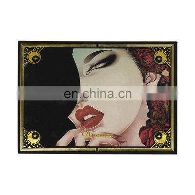 Custom Sample Rectangle Quad Steel Container Packaging With Mirror Gold Magnetic Palette Eyeshadow