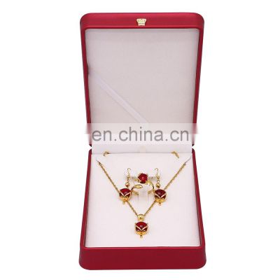 High-End Hot Style Velvet Inside Pu Leather Jewelry Box Earrings Necklace Pendant Ring Box