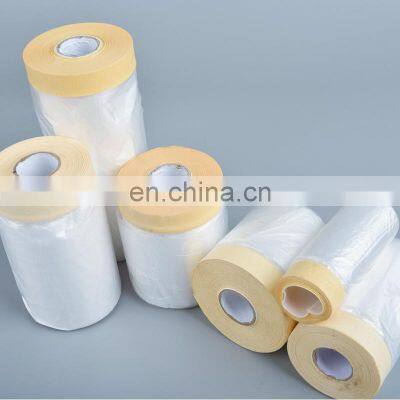 factory good price automotive paints PE paint masking tape and masking film with tape pre-taped masking film