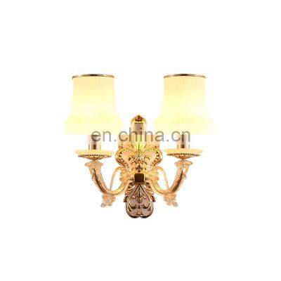 Low price wholesale European luxury double arm wall lamp Golden Classic living room sofa background modern bedroom wall lamp