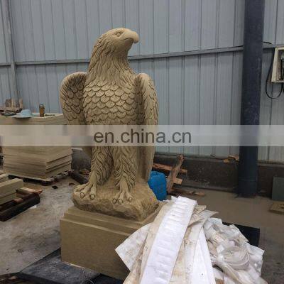 Factory Supply Large Statue Sandstone Animal Eagle Figurines Stone Carvings and Sculptures photo-2