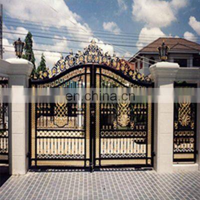 china outside door house access security automatic main design wrought iron front corner sliding black white garden gate