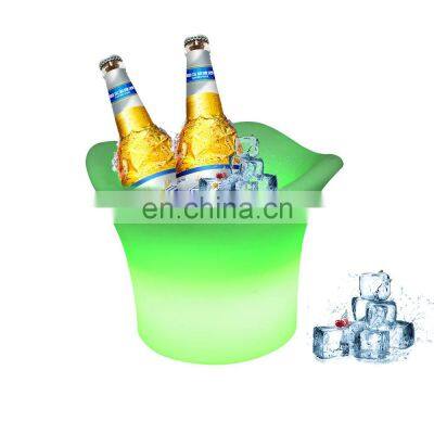 Wine and Beverage Coolers Multiple Capacity Food Grade Plastic Beer Ice Bucket Led Flashing Beverage Wine Bucket