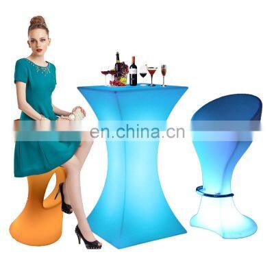 hookah lounge sofa furniture /waterproof outdoor bar sofa set furniture color changing plastic led glowing counter stools