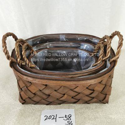 Customized Designed Woven Basket Garden Decoration Planter Flower Pot