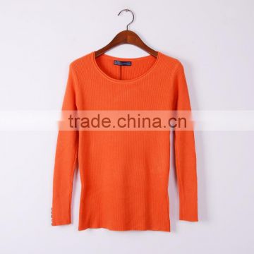 Hot sale knit wool sweater patterns round collar sweater for girls