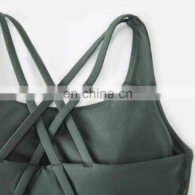 2024 New Best Energy Longline Sports Bra Gym Athletic Fitness Clothing Padded Sexy High Strength Strappy Womens Yoga Bra photo-3