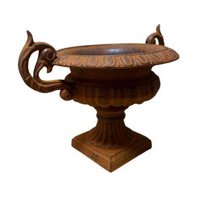 Antique Style Garden Planter Antique Brown Cast Metal Flower Pot Planter photo-2
