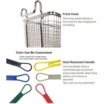 Commercial Kitchen Custom Potato Rectangle KFC Chip Chicken Frying 304 Stainless Steel Deep Fryer Fry Basket