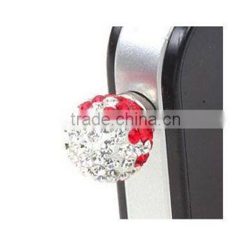 3.5mm Rhinestone Dust Plug Shamballa Ball for Iphone4/5 photo-4