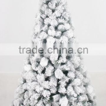 Caucasia Tinsel Pine Made White Special Flocked Christmas tree/snowing christmas tree with pine needles and snowflake