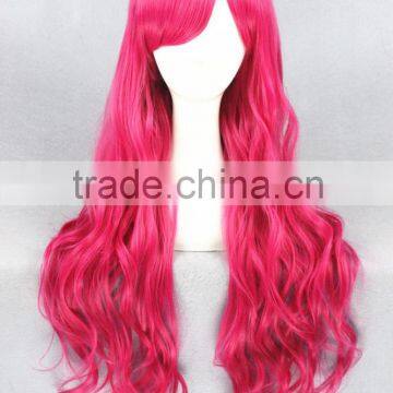 Wholesale 80CM Long Wave Rose Red Lolita Women Fashion Synthetic Cosplay Wig photo-3