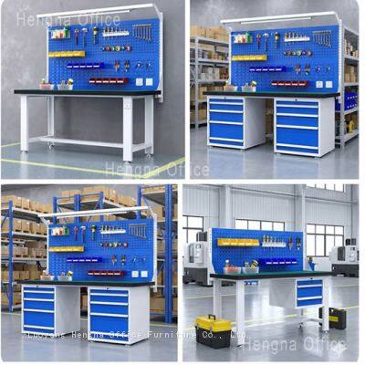 Hnzg62ybn Lean Manufacturing ESD Workstation With Bin Rails for Parts Organization,PCB Manufacturing Table