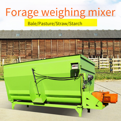 Straw Preparation Machine for Feeding Cattle and Sheep, Double Screw Silage Mixer, Straw and Rice Straw Crushing Mixer photo-3
