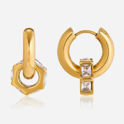 Trendy Stainless Steel Jewelry Set: Necklace and Earrings for Wholesale