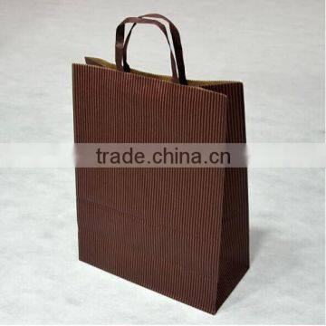 stripe kraft paper gift bag brown shopping bag