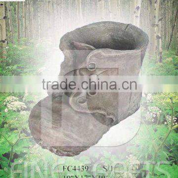 Cement boot garden flower pot