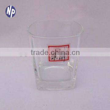 unbreakable squared shaped transparent glass drinking cups